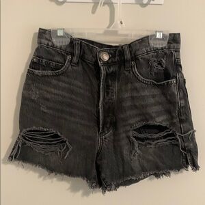 Garage Black Distressed Jean Shorts